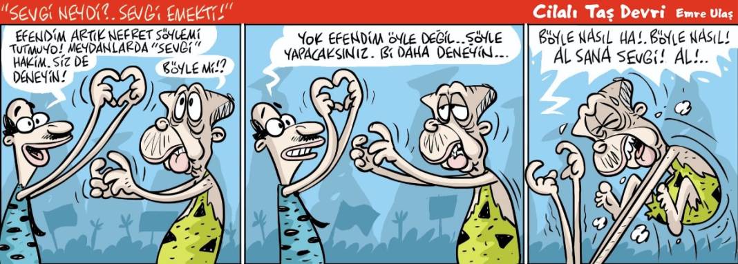 Erdoğan'ın sevgi gösterisini Emre Ulaş çizdi. Sosyal medya bu karikatürle çalkalanacak 2