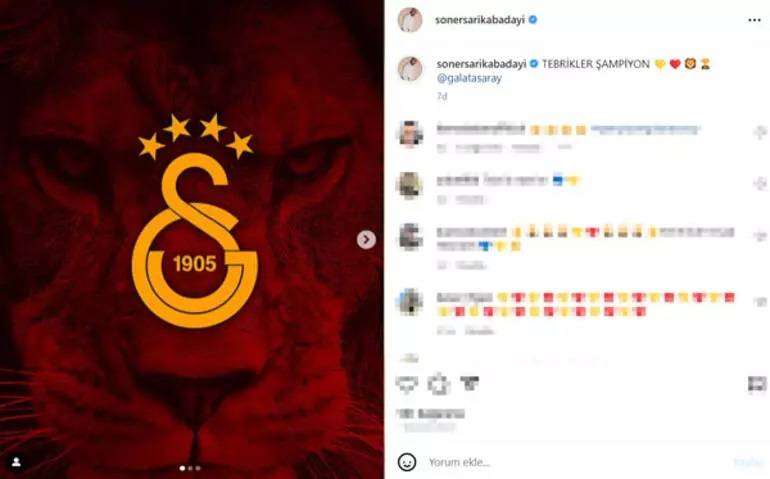 Galatasaraylı ünlülerin şampiyonluk coşkusu 5