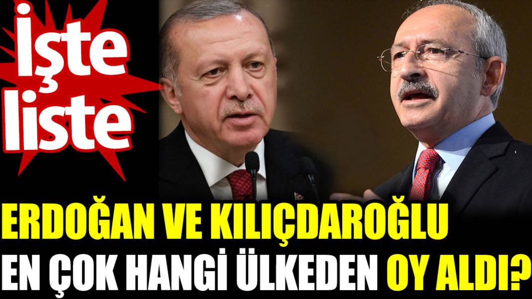 Erdoğan ve Kılıçdaroğlu en çok hangi ülkeden oy aldı? İşte liste 1