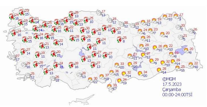 Meteoroloji'den 17 il için sarı kodlu uyarı. İstanbul'da şimşekler geceyi aydınlattı 16