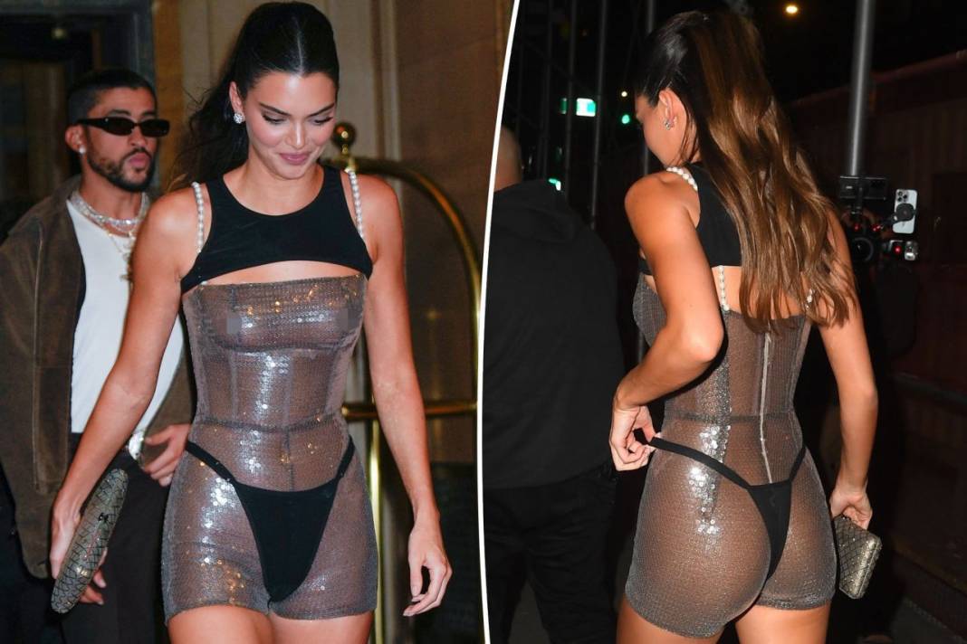 Ünlü model Kendall Jenner parti tarzıyla olay oldu! "Sanki elbise eksik kalmış" yorumları yapıldı 1