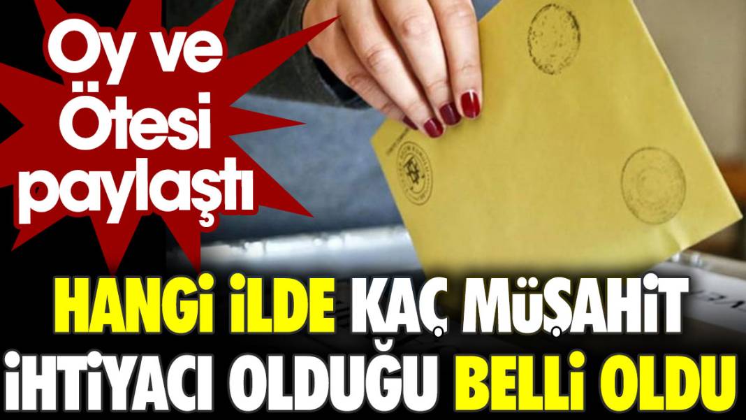 Hangi ilde kaç müşahit ihtiyacı olduğu belli oldu. Oy ve Ötesi paylaştı 1