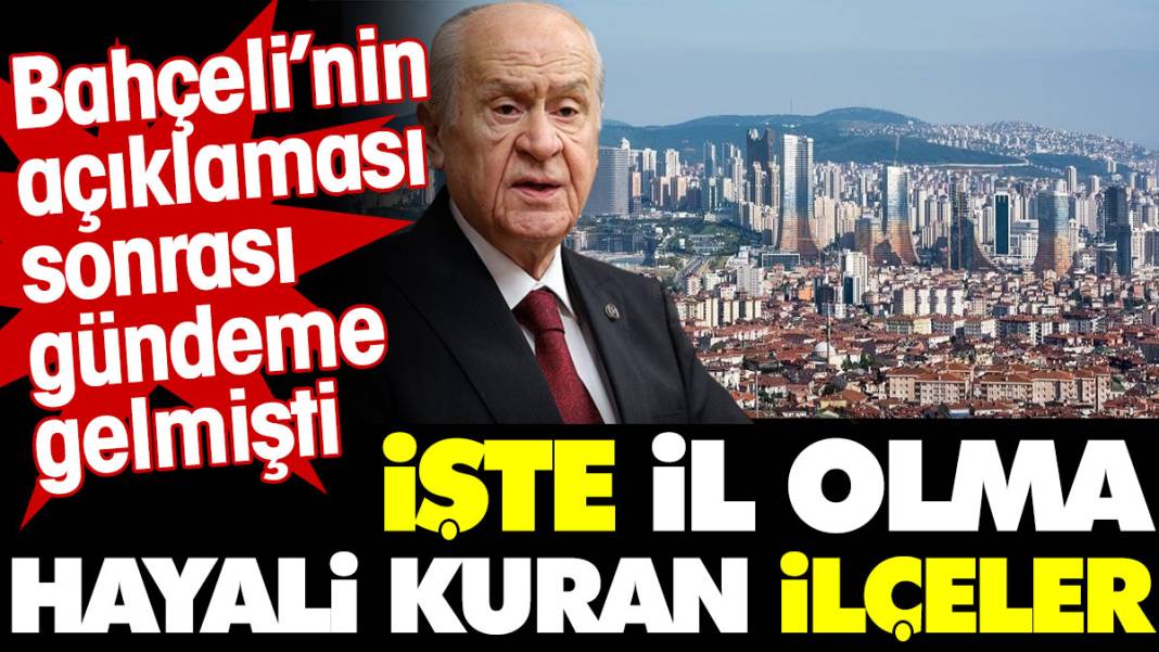 İşte il olma hayali kuran ilçeler. Bahçeli'nin açıklaması sonrası gündeme gelmişti 1