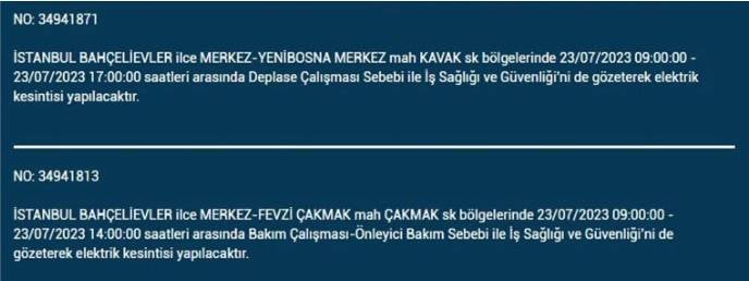 İstanbul'da elektrik kesintisi olacak ilçeler açıklandı. Saatler sürecek 11