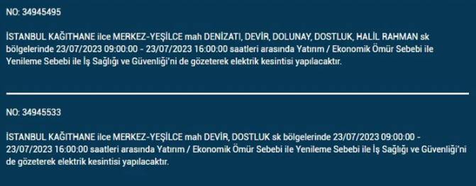 İstanbul'da elektrik kesintisi olacak ilçeler açıklandı. Saatler sürecek 6
