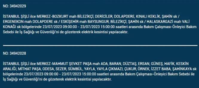 İstanbul'da elektrik kesintisi olacak ilçeler açıklandı. Saatler sürecek 3