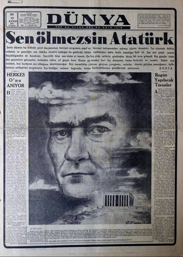 Atatürk'ün ölümü böyle duyuruldu. 10 Kasım 1938'in gazete manşetleri 11