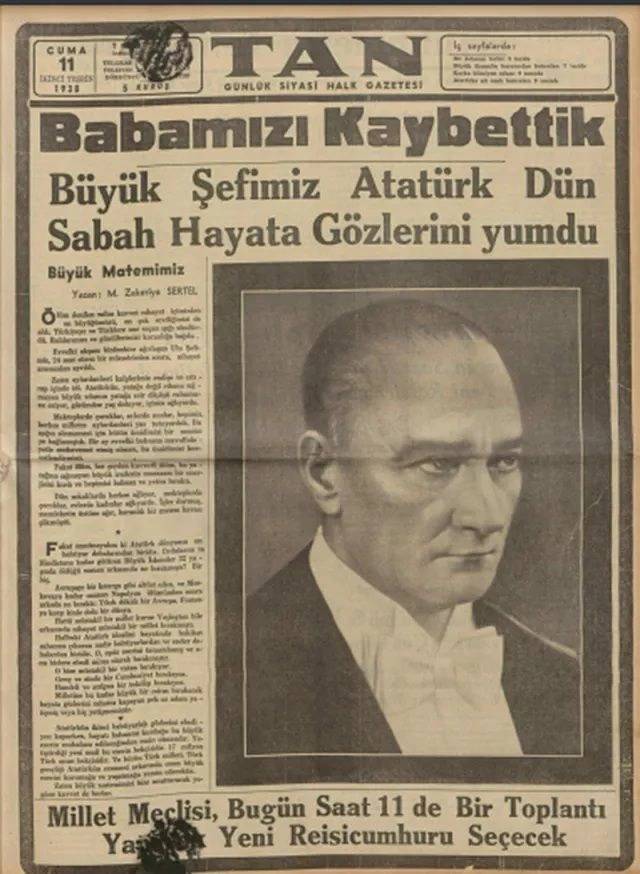 Atatürk'ün ölümü böyle duyuruldu. 10 Kasım 1938'in gazete manşetleri 20