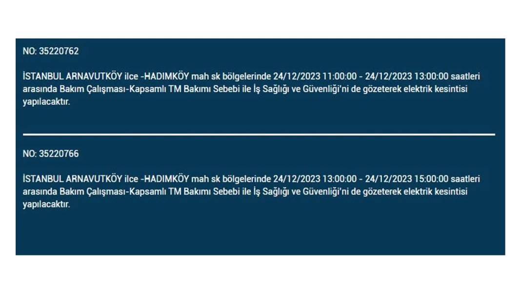 İstanbul'da pek çok ilçede elektrik kesilecek. İşte mahalle mahalle o liste 3