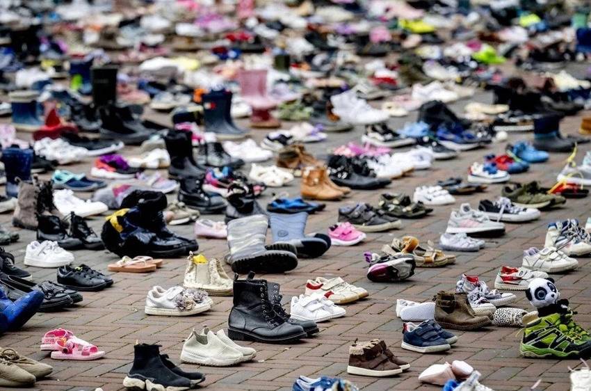 Filistinli çocuklar için meydana 8 bin ayakkabı bırakıldı 6