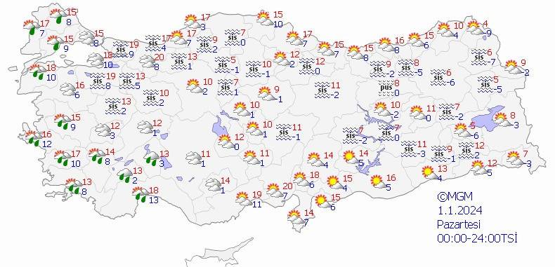 Meteorolojiden yeni yılın ilk günü için sağanak uyarısı. Şemsiyesi olmayan evden çıkmasın 10