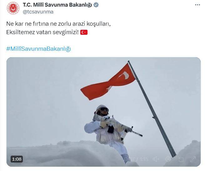 Mehmetçik'in hem karla hem de terörle mücadelesi. MSB klip yayınladı 11