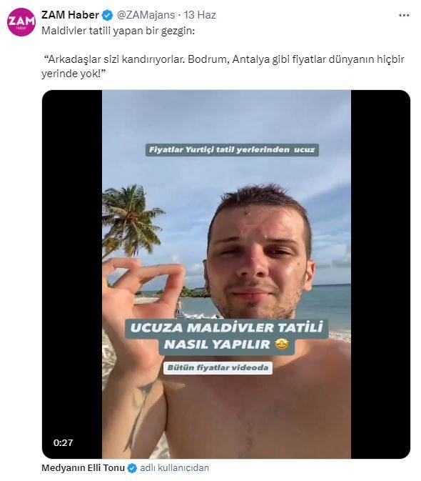 Maldivler'e giden Türk video çekip anlattı. Maldivler’de tatil Bodrum’dan daha ucuz 18