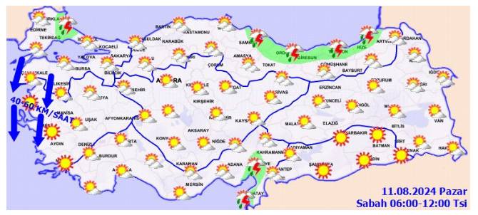 Pazar günü gezme planları olanlar dikkat! Fırtına uyarısı yapıldı. 12 ile sağanak geliyor 9