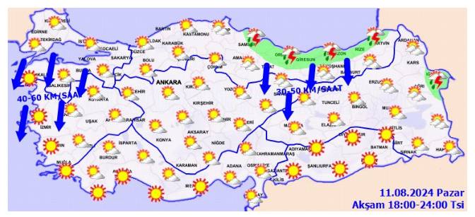 Pazar günü gezme planları olanlar dikkat! Fırtına uyarısı yapıldı. 12 ile sağanak geliyor 11