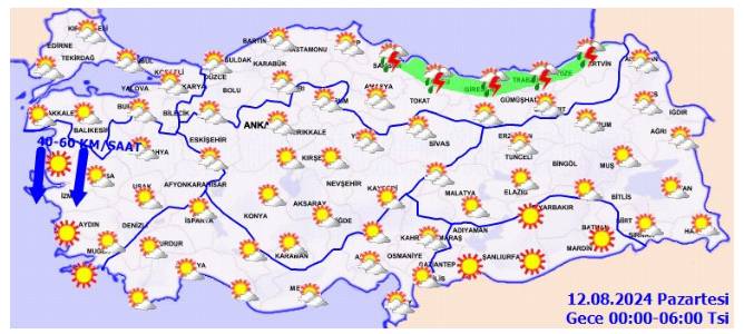 Pazar günü gezme planları olanlar dikkat! Fırtına uyarısı yapıldı. 12 ile sağanak geliyor 12