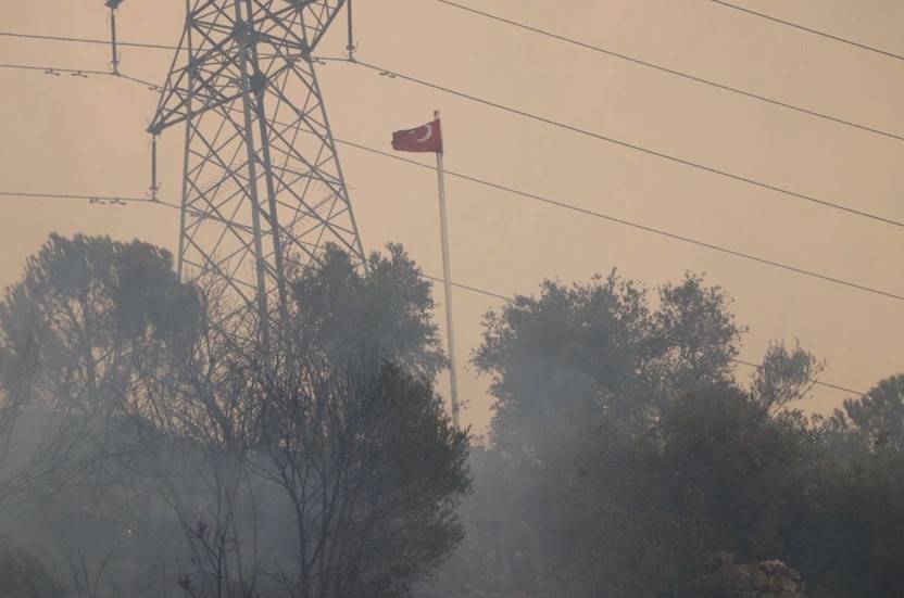 Orman yangınında Türk Bayrağı'nı böyle korudular 6