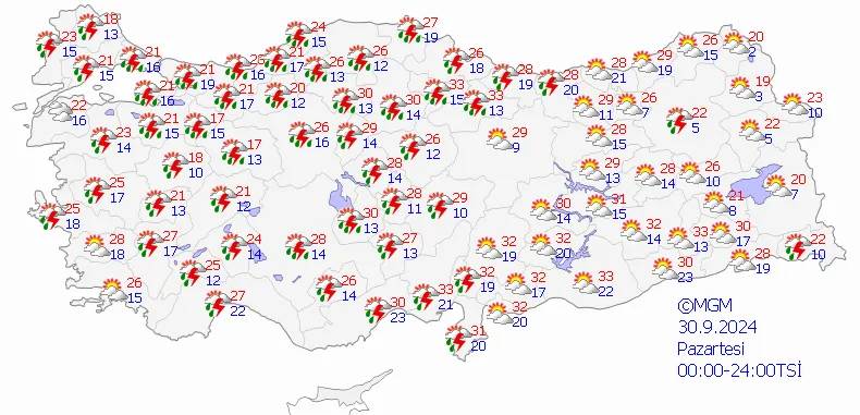 Meteoroloji saat vererek uyardı! Bu illere çok kuvvetli sağanak geliyor (29 Eylül hava durumu) 13