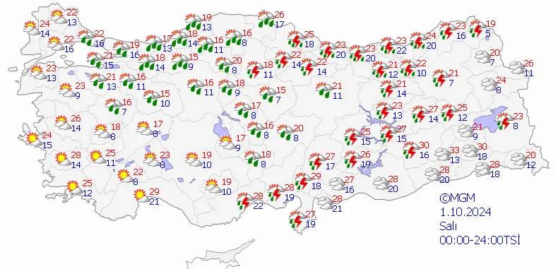 Meteoroloji saat vererek uyardı! Bu illere çok kuvvetli sağanak geliyor (29 Eylül hava durumu) 14