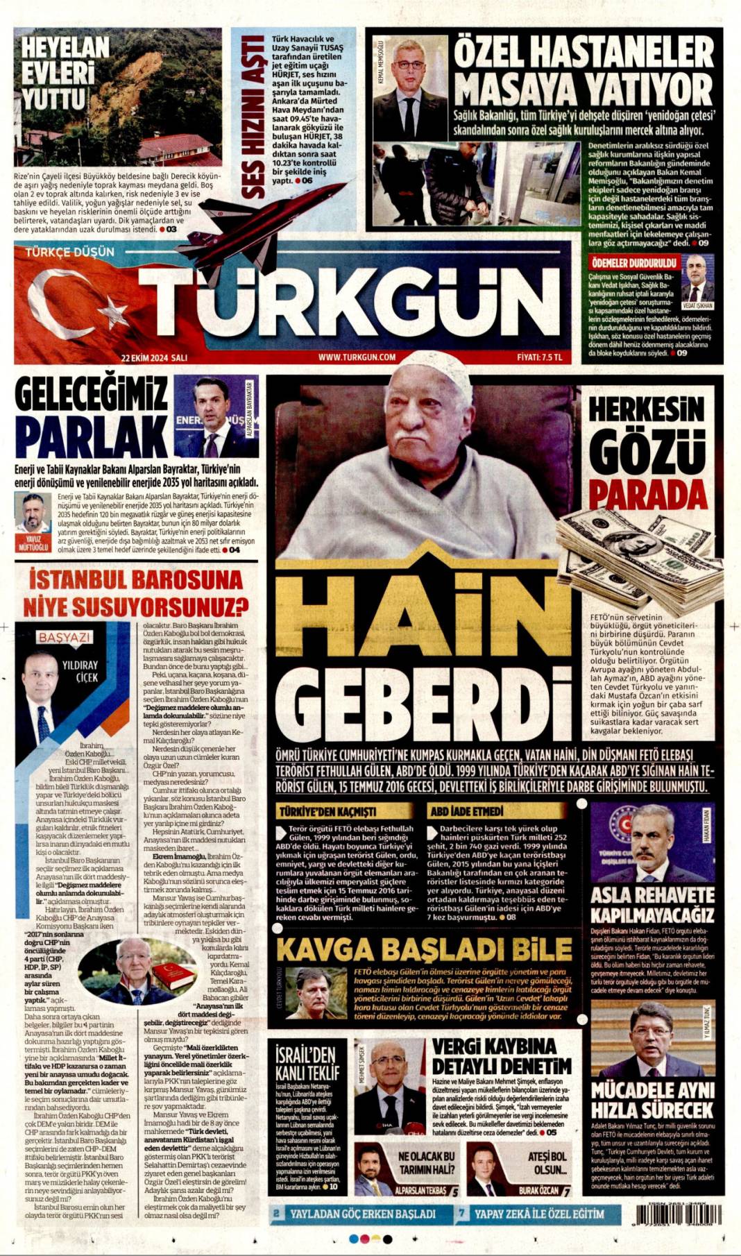 Teröristbaşı Gülen öldü! Gazete manşetleri haber nasıl gördü? (22 Ekim 2024) 12