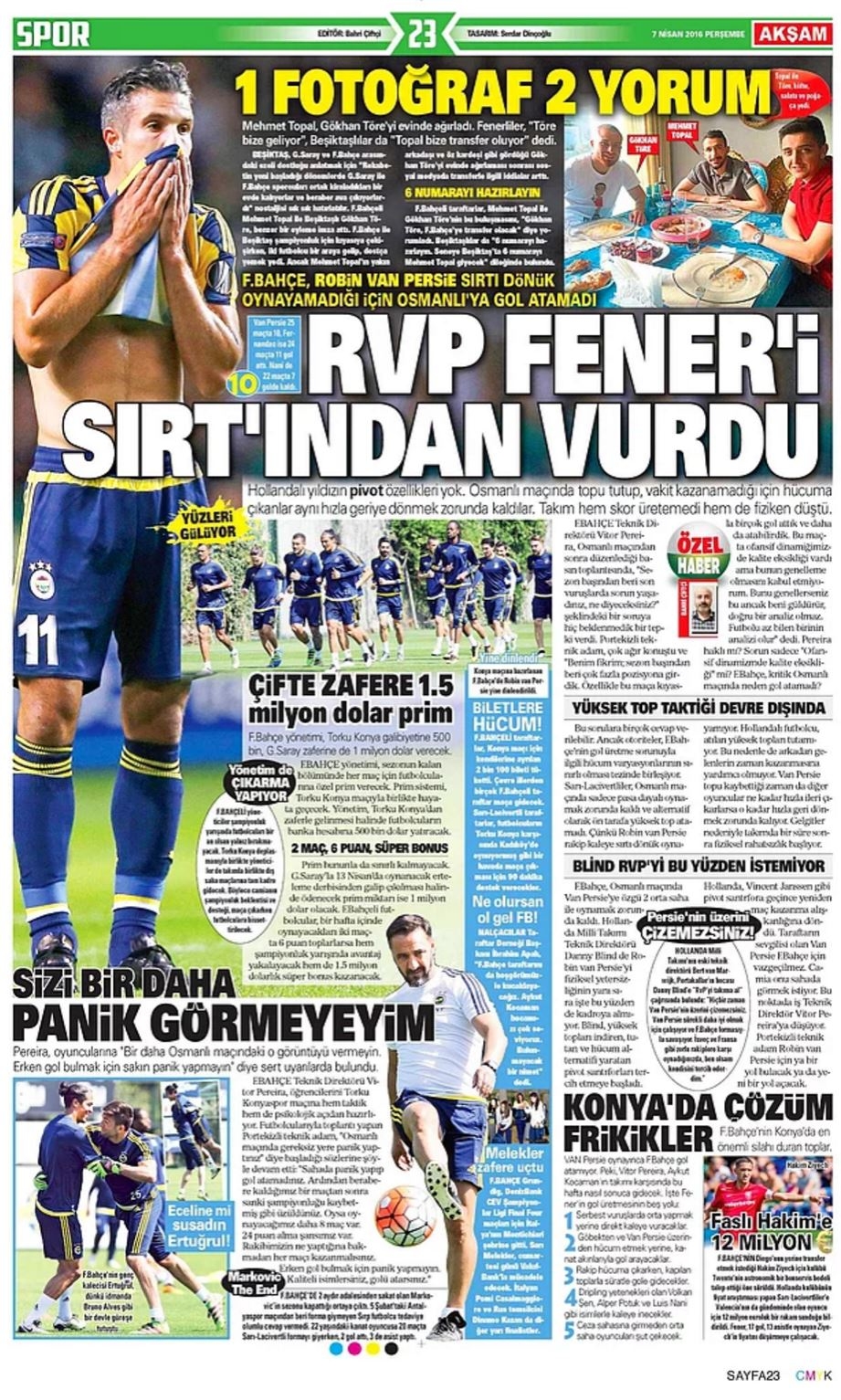 Günün Spor Manşetleri - 07.04. 2016 1