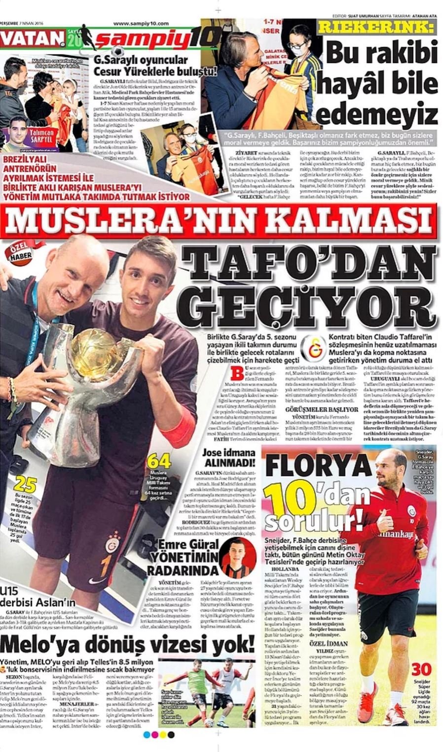 Günün Spor Manşetleri - 07.04. 2016 11