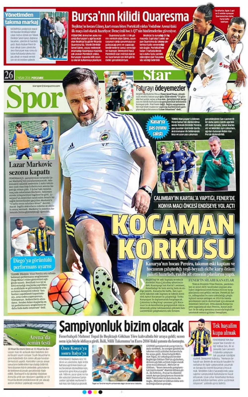 Günün Spor Manşetleri - 07.04. 2016 15