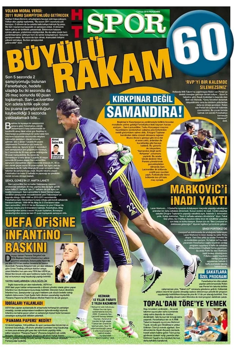 Günün Spor Manşetleri - 07.04. 2016 7