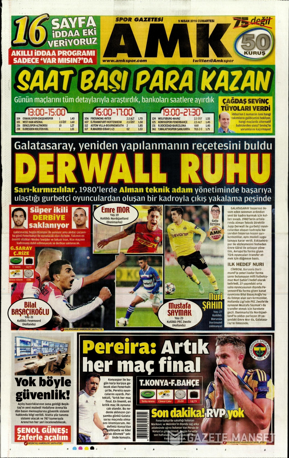 09 04 2016 tarihli Spor Gazetelerin 1. sayfaları 3