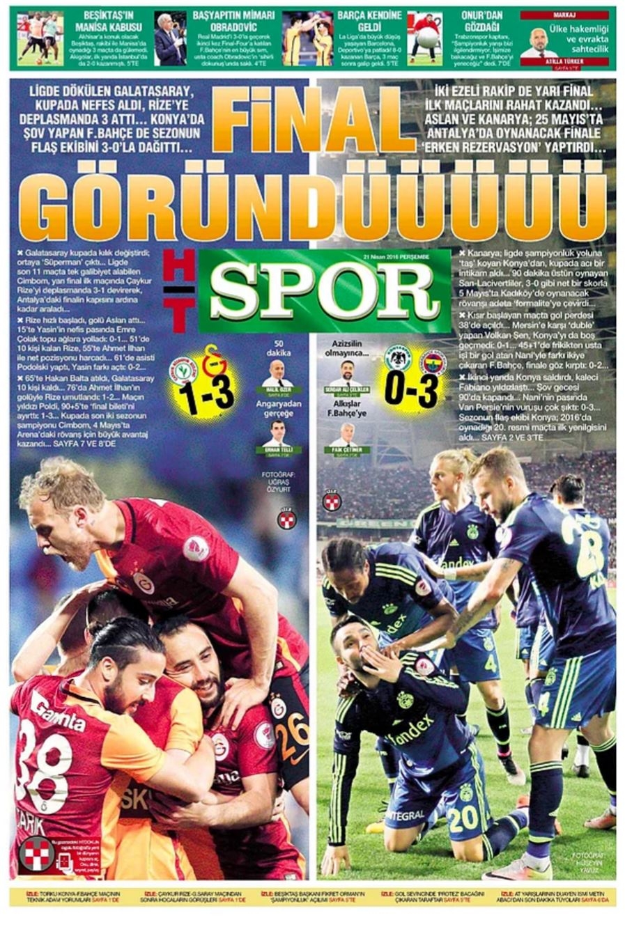 Günün Spor Manşetleri - 21 04 2016 8