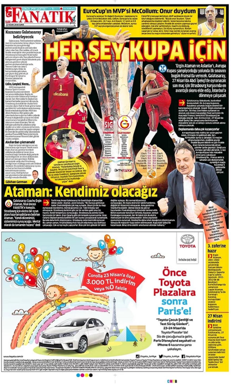 Günün Spor Manşetleri - 22 04 2016 3