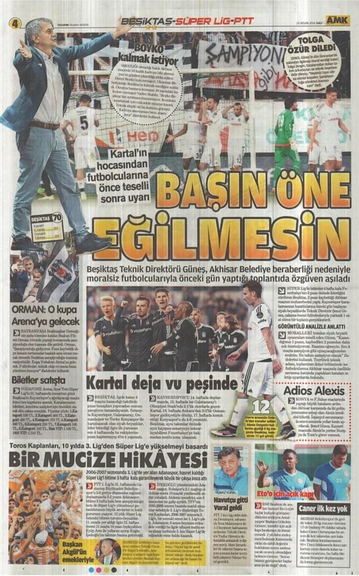 Günün Spor Manşetleri - 26 04 2016 13