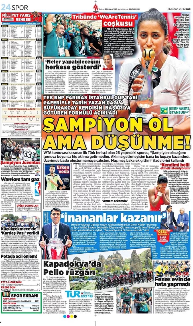 Günün Spor Manşetleri - 26 04 2016 5