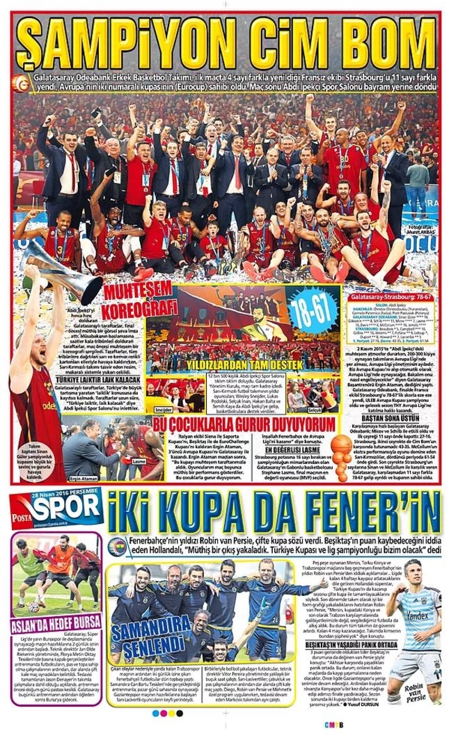 Günün Spor Manşetleri - 28 04 2016 11