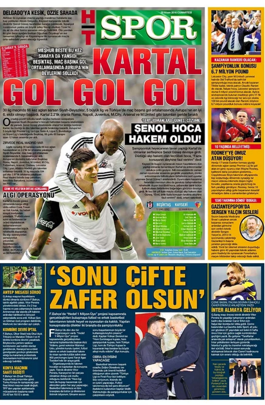 Günün Spor Manşetleri - 30 04 2016 9