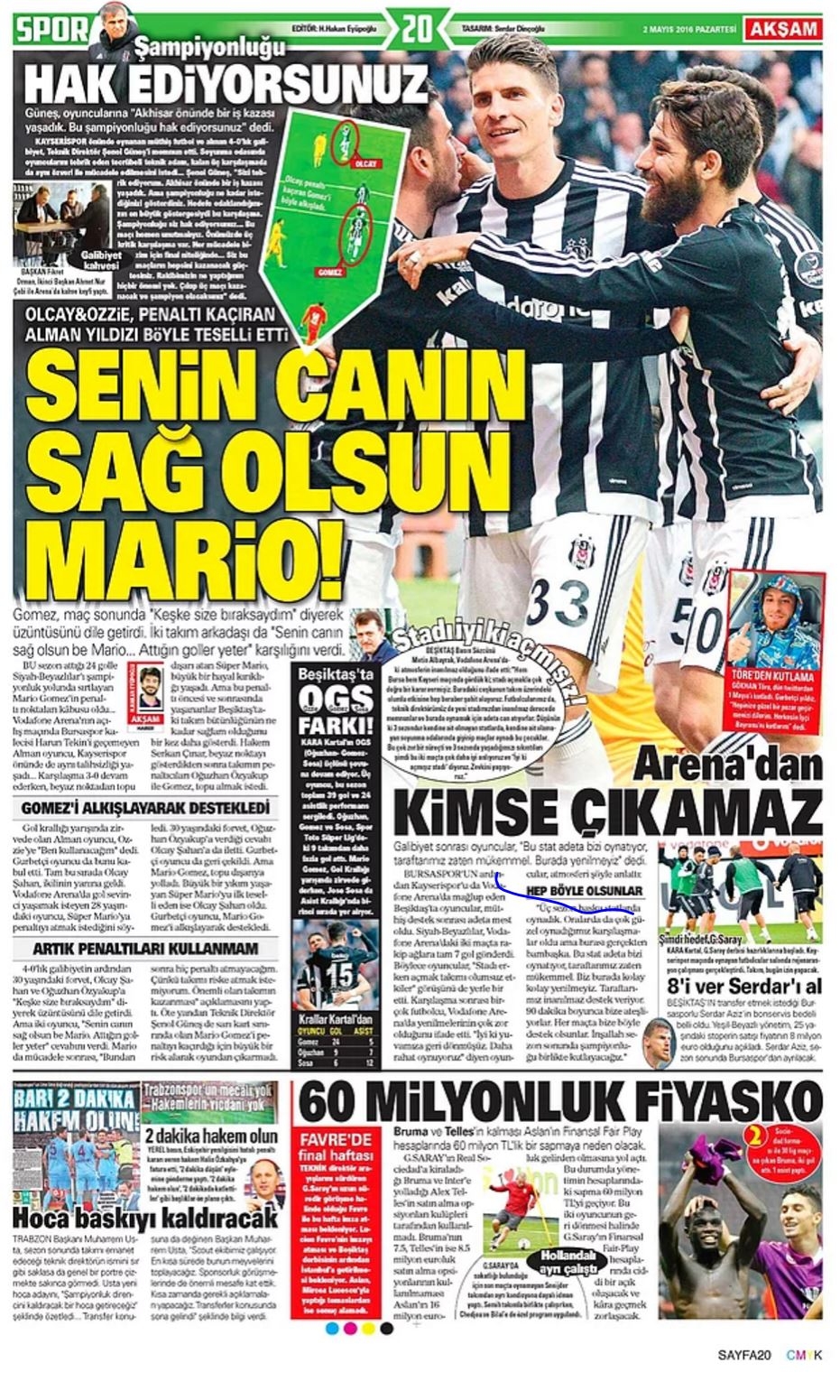 Günün Spor Manşetleri - 02 05 2016 2