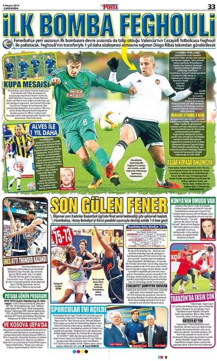 Günün Spor Manşetleri - 04 05 2016 5