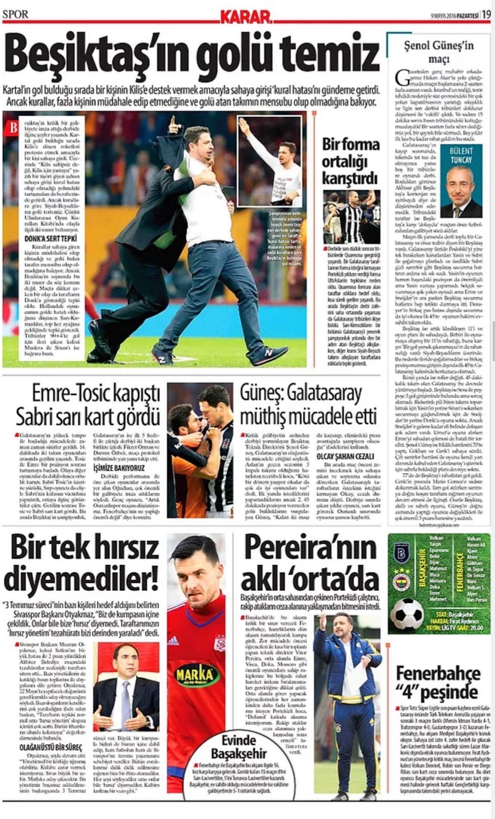 Günün Spor Manşetleri - 09 05 2016 10