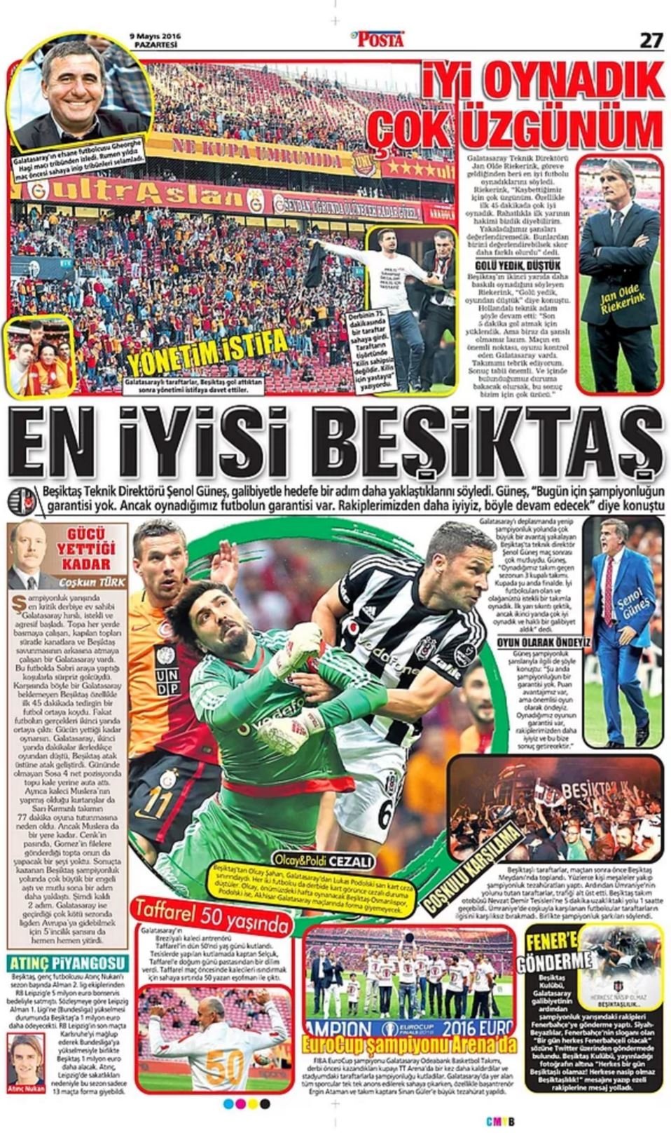 Günün Spor Manşetleri - 09 05 2016 13