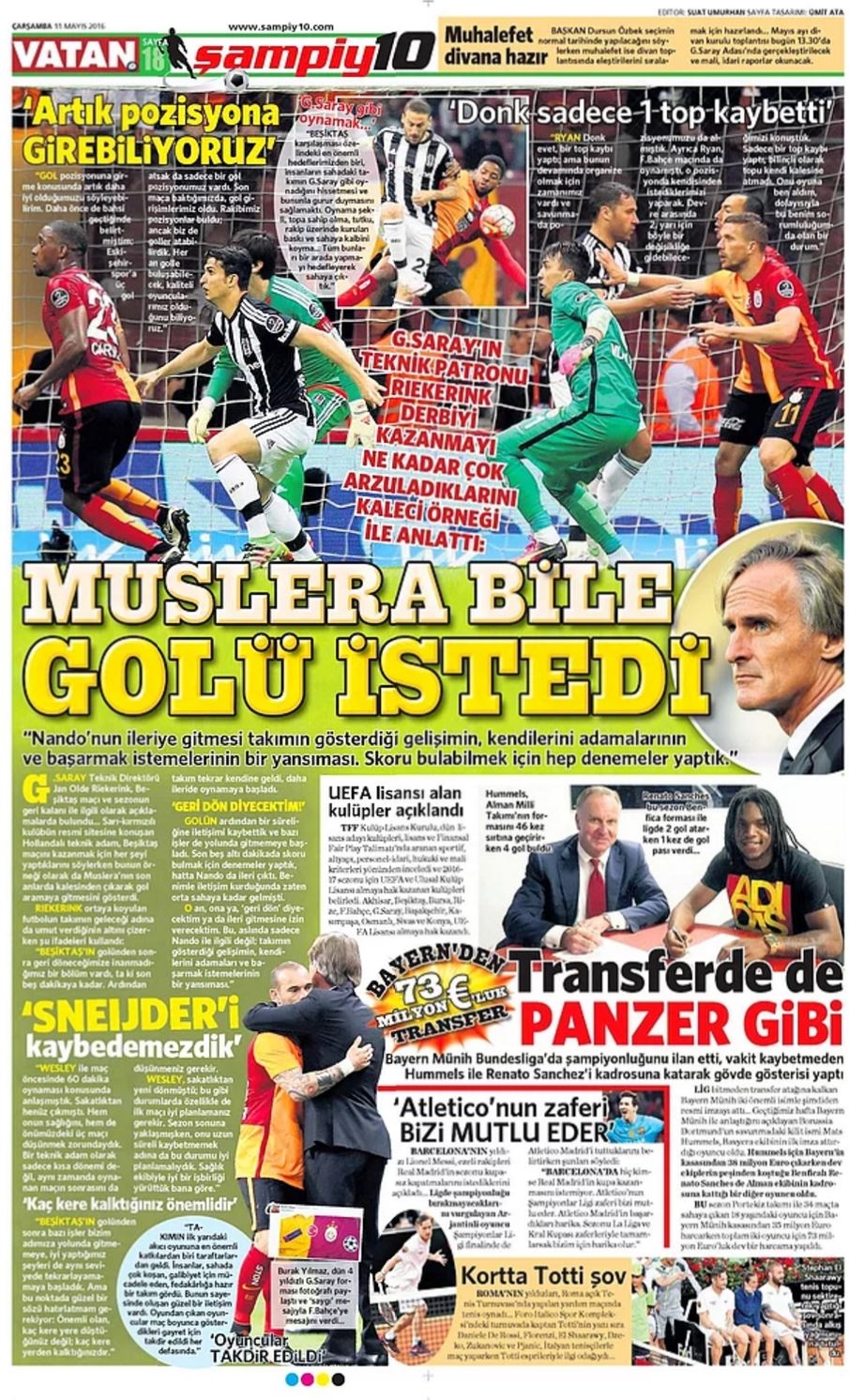 Günün Spor Manşetleri - 11 05 2016 9