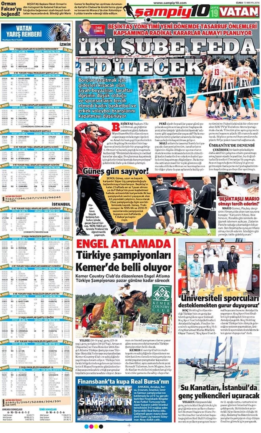 Günün Spor Manşetleri - 13 05 2016 12