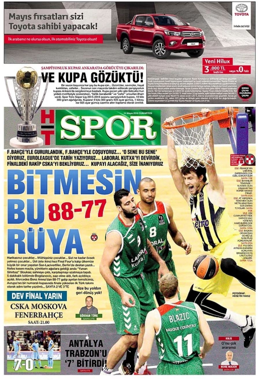 Günün Spor Manşetleri - 14 05 2016 5