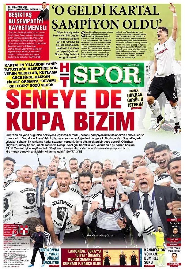 Günün Spor Manşetleri - 17 05 2016 9