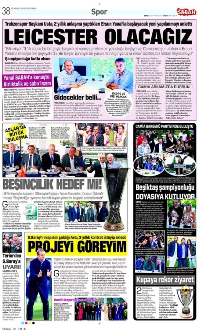 Günün Spor Manşetleri - 18 05 2016 14