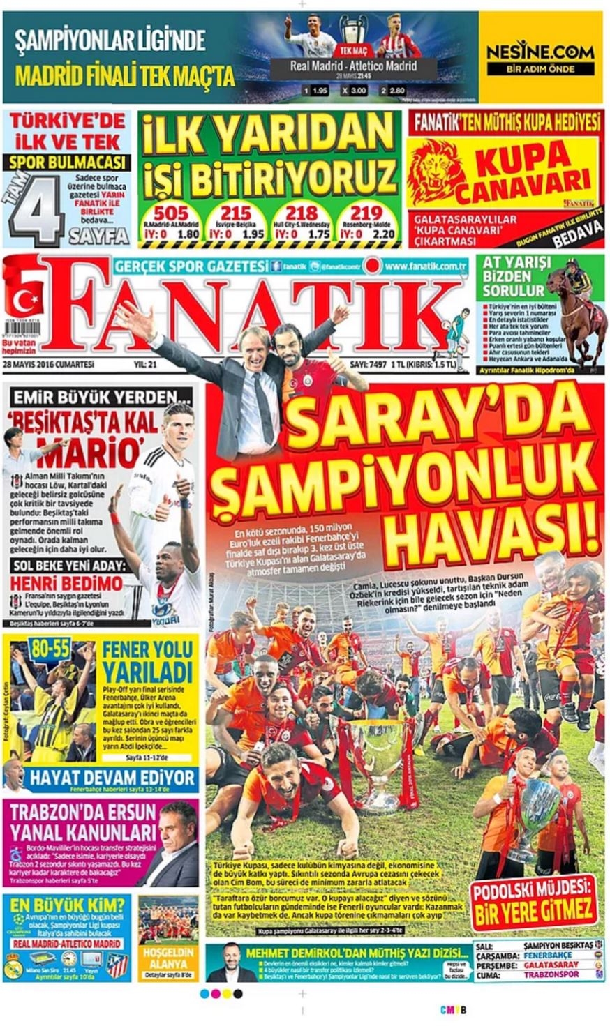 Günün Spor Manşetleri - 28 05 2016 2