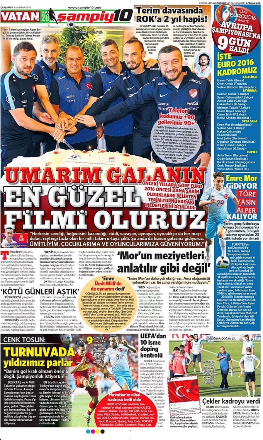 Günün Spor Manşetleri - 01 06 2016 8