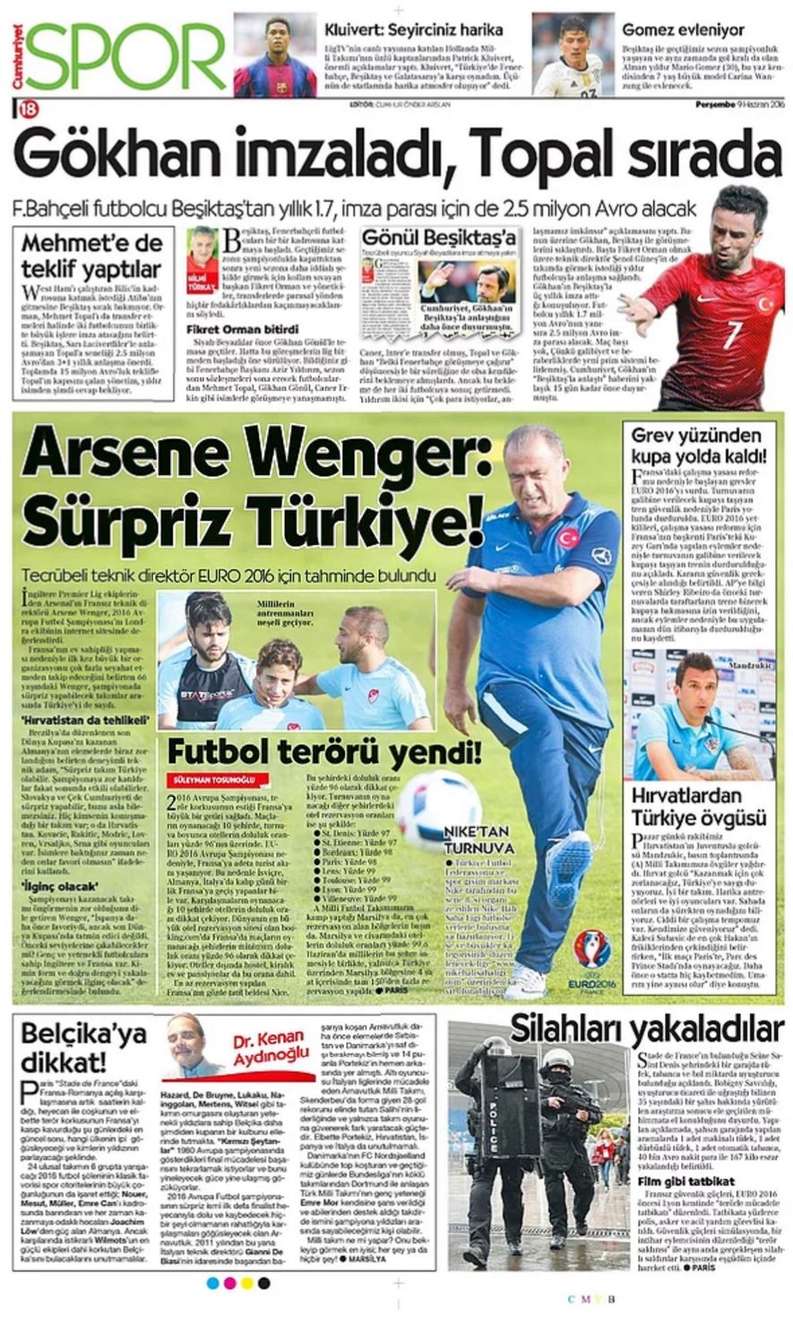 Günün Spor Manşetleri - 09 06 2016 3