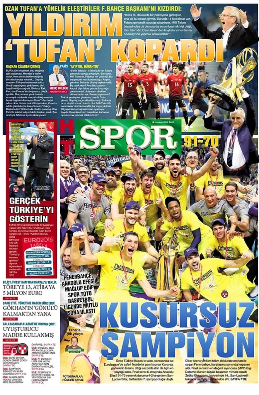 Günün Spor Manşetleri - 14 06 2016 5