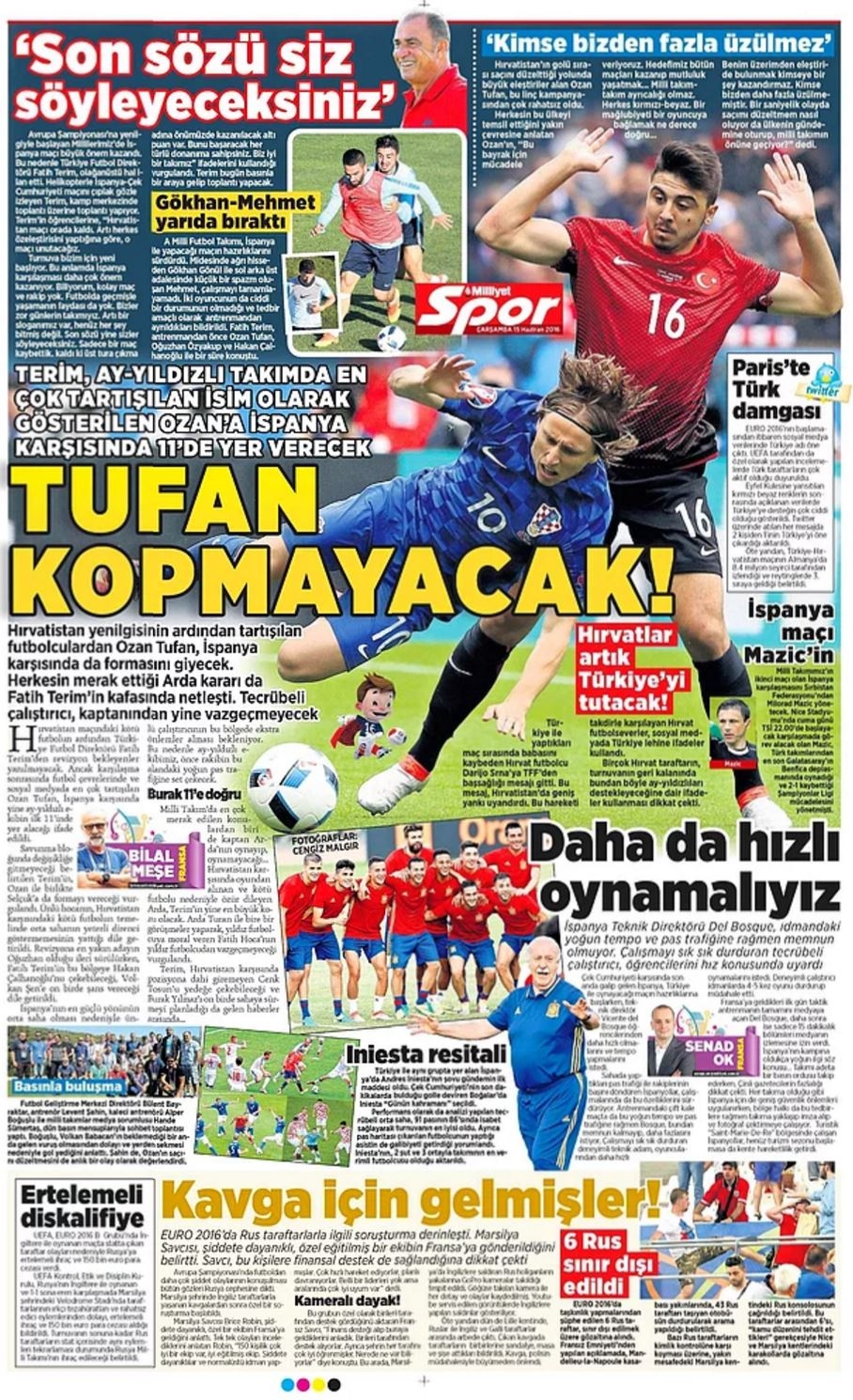 Günün Spor Manşetleri - 15 06 2016 14