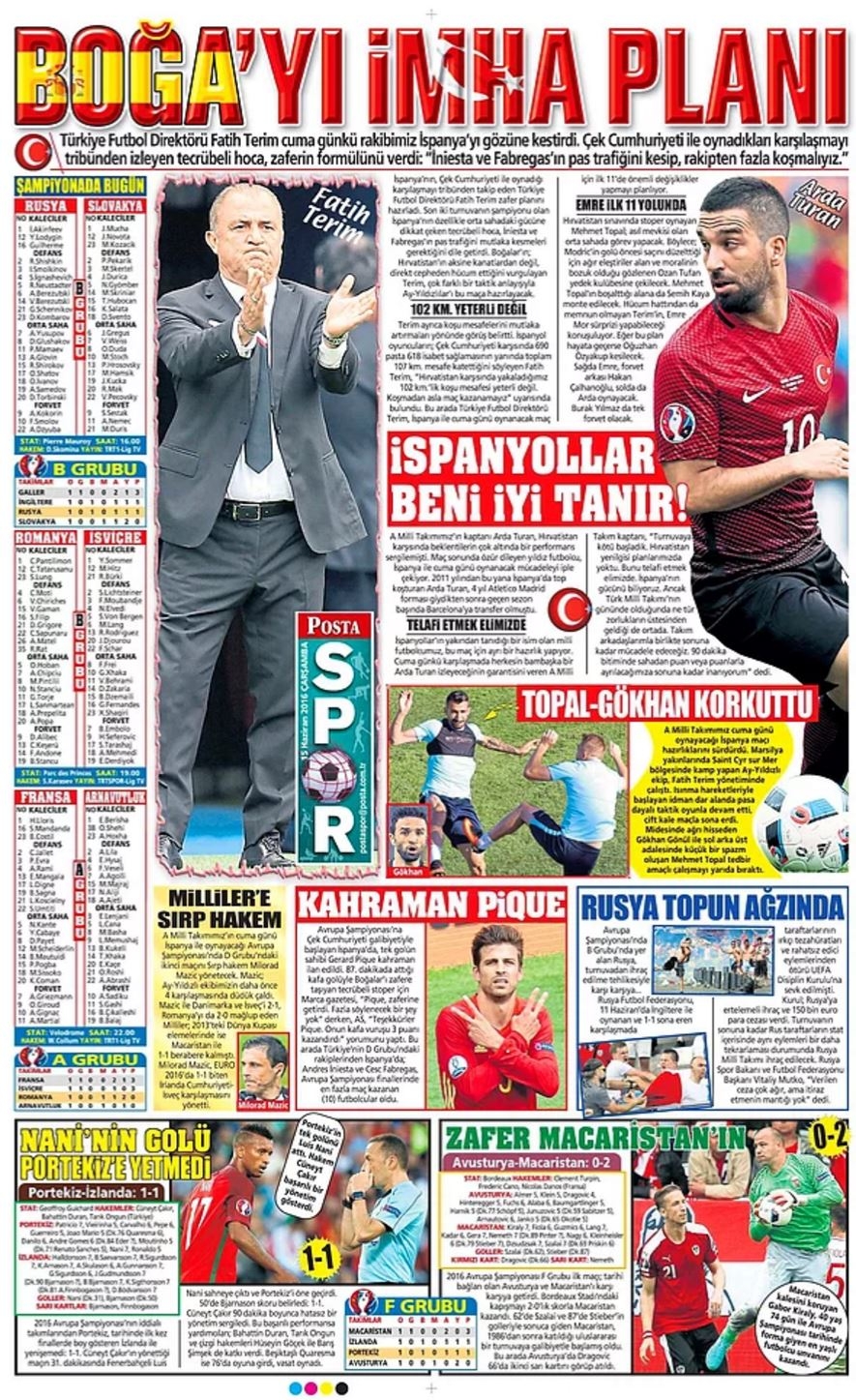 Günün Spor Manşetleri - 15 06 2016 15